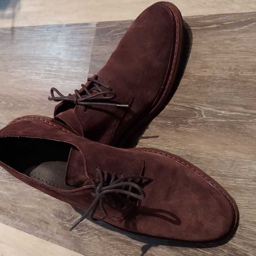 Cole Haan Men's Suede Oxfords - dark brown - size 9